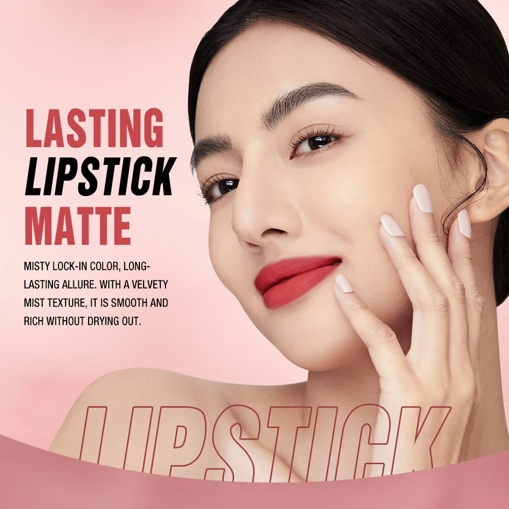 O.TWO.O Lipstick Lip Tint Matte Long Lasting Waterproof Velvet Not Fading Sexy Non-stick Cup Lip Glaze Makeup Cosmetics - Seprincess