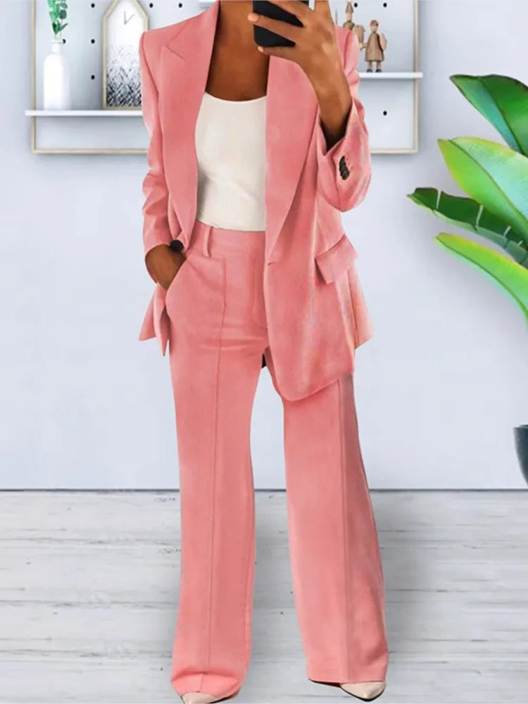 Autumn Fashion New Women's 2PCS Pants Sets Business Office Ladies Formal Blazer And Pants Sets Tracksuit Sets Female Outfits - Seprincess