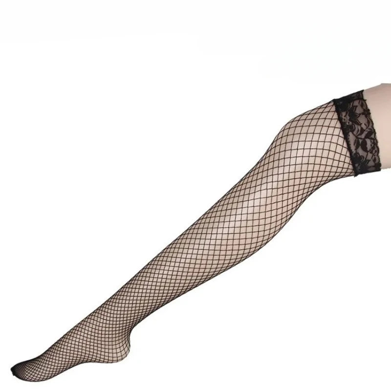 Sexy Shiny  Mesh Fishnet Pantyhose Women Tights Lingerie Hosiery Fashion Shiny Diamond Stockings Black Long Thigh High Socks