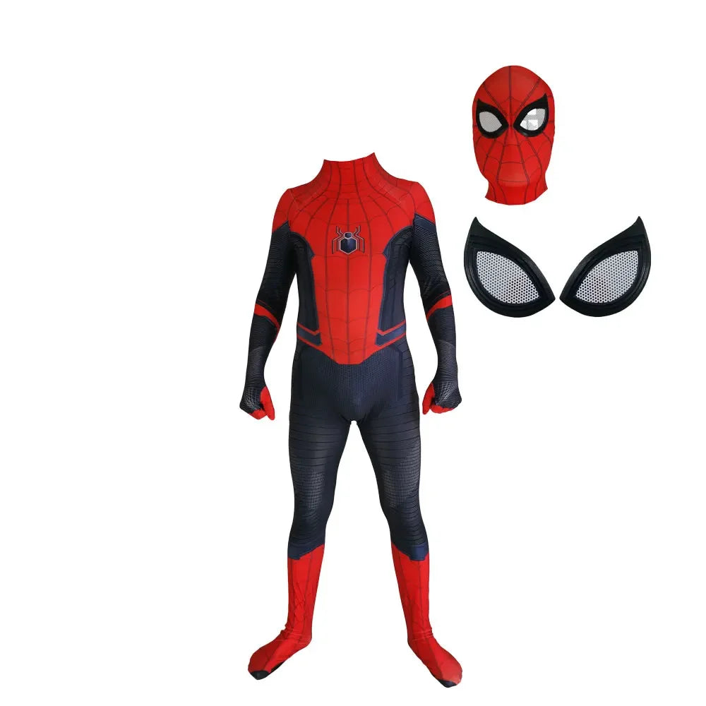 Adults Kids Halloween Far From Home Spiderman Cosplay Costume SuperHero Zentai Bodysuit Men Party Jumpsuit - Seprincess