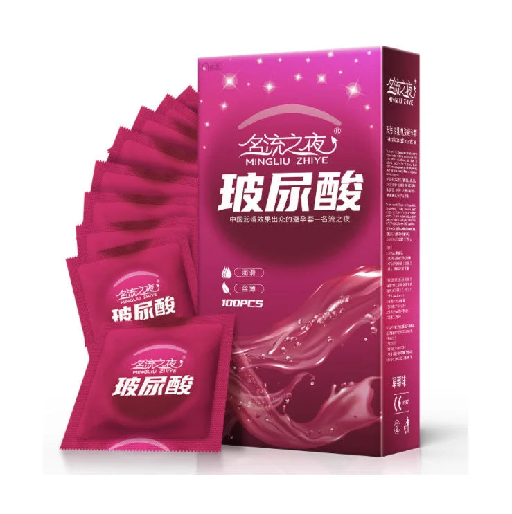 Hyaluronic Acid Condoms 52mm 100/50pcs Men Couples Glossy Ultra Thin Penis Sleeves Sex Toys Safer Condoms Sexshop Products - Seprincess