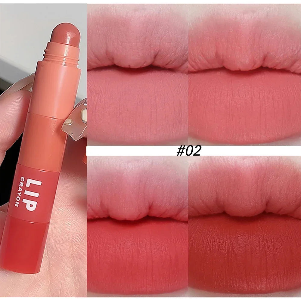 Matte Lipstick Pen 4 Colors In 1 Nude Pink Matte Lip Gloss Waterproof Long Lasting Lipstick Pencil Lip Liner Pen Lip Makeup Set - Seprincess