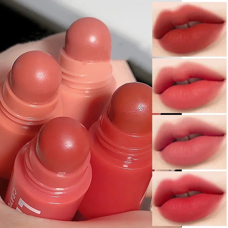 4 Colors 2 in 1 Matte Nude Pink Lipstick Pen Set Matte Velvet Lip Liner Pencil Waterproof Long Lasting Natural Lip Tint Cosmetic - Seprincess