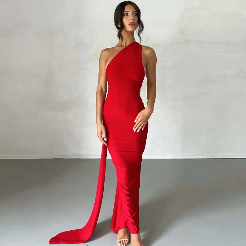 Womens Elegant Evening Party Cocktail Long Dress Sexy Backless Open Back Ruched Slim Bodycon Formal Wedding Guest Maxi Dress