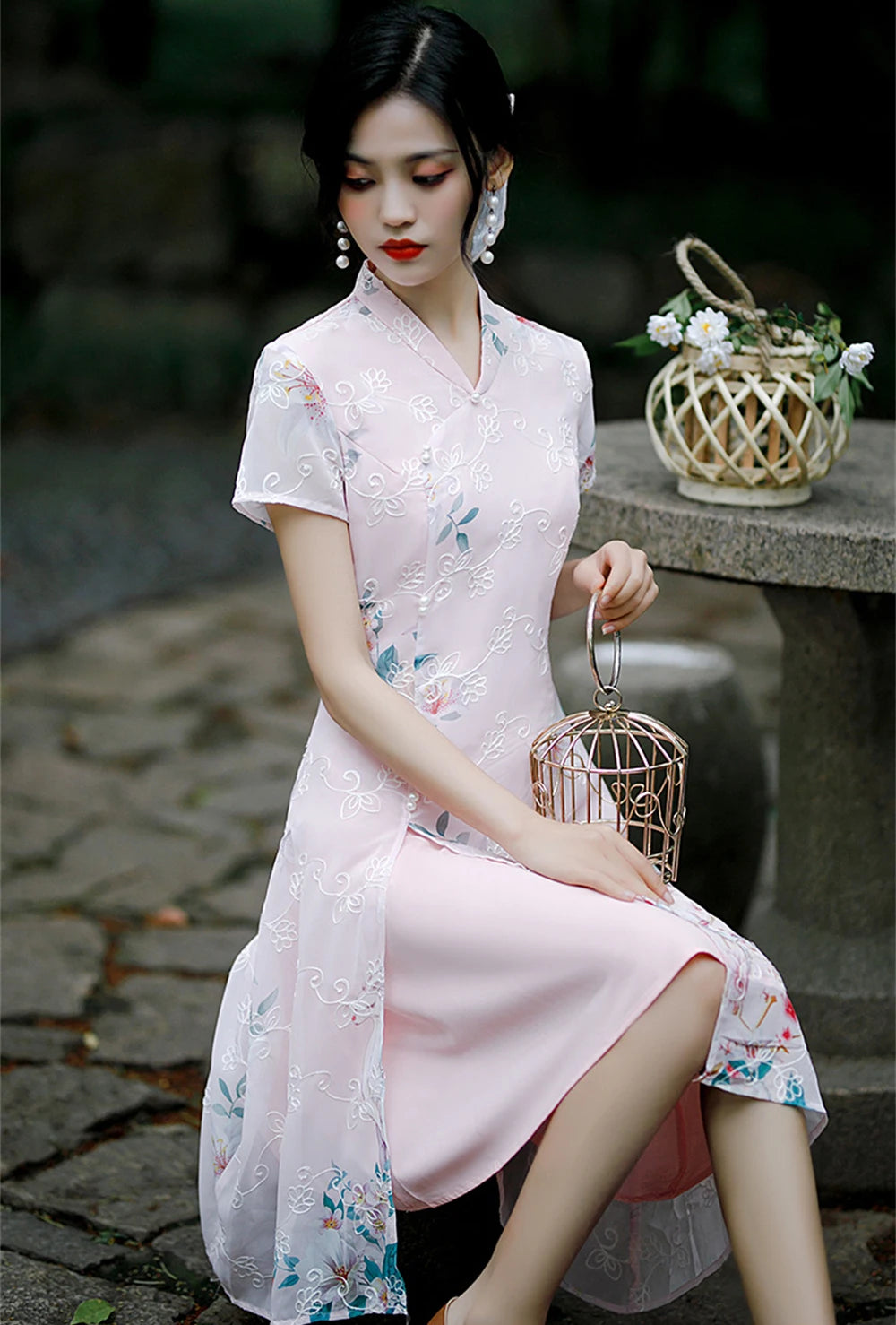 Summer Short-sleeved Improved Qipao Dress for Women Young Girl Daily Mid-length Slim Aodai Cheongsam Chinese Traditional Vestido - Seprincess