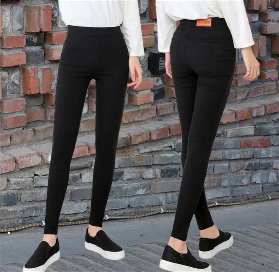 Womens Super Stretch Comfy Denim Skinny Pants  Butt Black Skinny Jeans Elastic Waist Ankle Legging