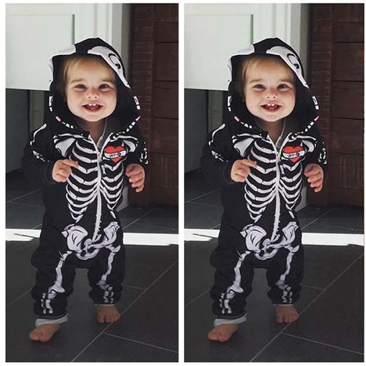 Umorden Baby Skeleton Costume Romper Outfit Hoodie Jumpsuit Infant Toddler Purim Halloween Fancy Dress - Seprincess