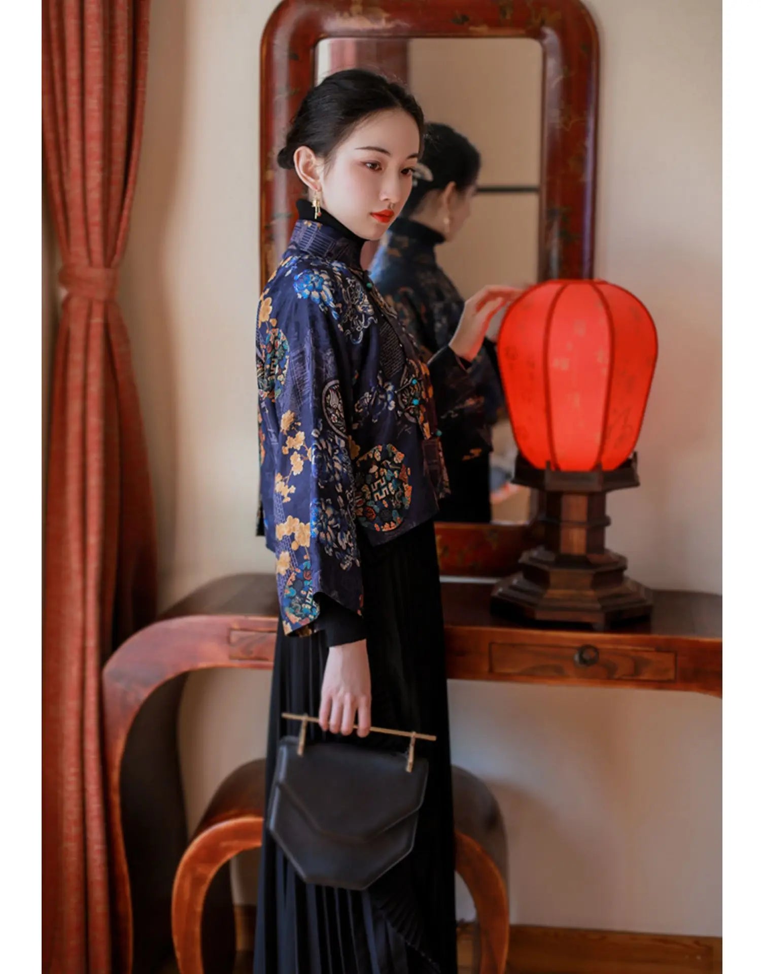 2024 spring autumn chinese style traditional hanfu top print cheongsam oriental blouse elegant festival party dress qipao top - Seprincess