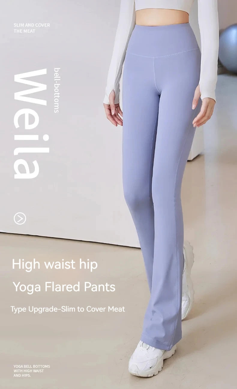 Women Yoga Leggings Bell-bottoms Seamless Push Up Dance High Waist Tights Sport Pants Gym Running Breathable Fitness Leggings