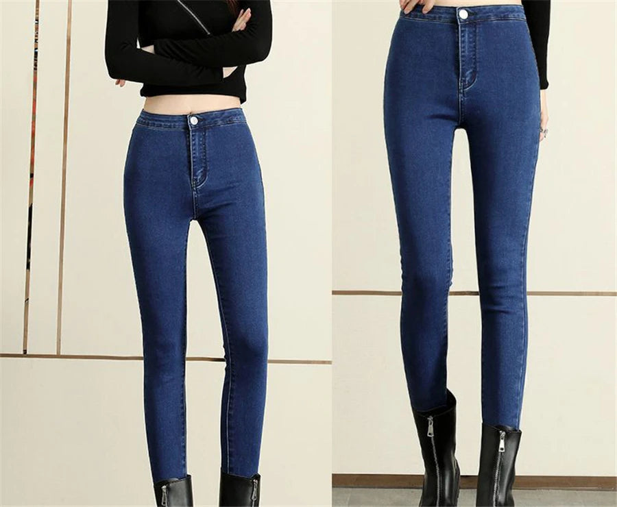 Skinny High Waist Jeans Casual Leggings Fashion Vaqueros 8XL Silm Pencil Strecth Denim Pants Large Size Spodnie Women Pantalon