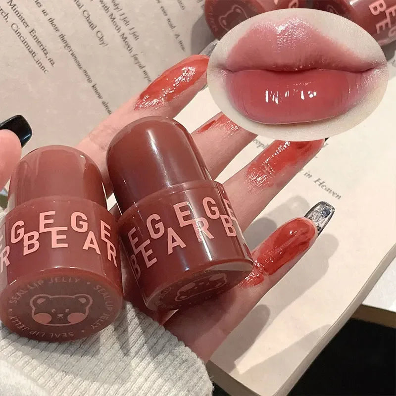 Bear Seal Mirror Clear Lipstick Lip Gloss Waterproof Moisturizing Lasting No Fading Lip Glaze Makeup for Women Korean Cosmetics - Seprincess