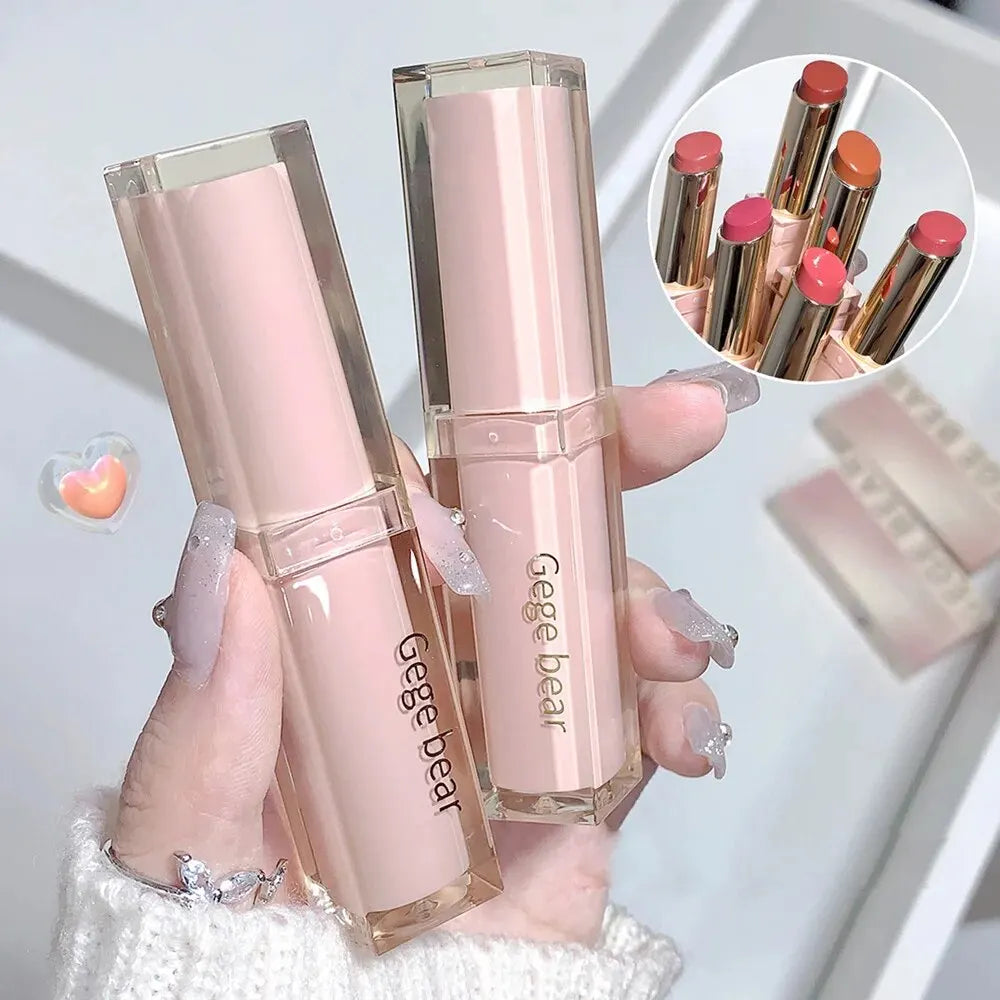 Silky Glossy Lipstick Gege Bear Pump Lips Moisture Water Bomb Comfortable Ultra Sheen Non-Stick Cup Lip Balm - Seprincess