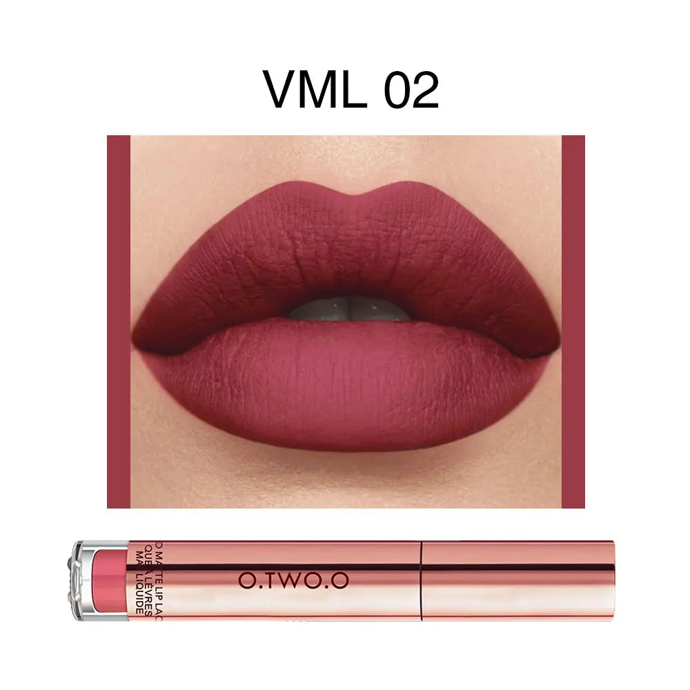 O.TWO.O 12 colors High Quality Velvet Matte lipstick Long Lasting Lips Makeup Waterproof Easy to Wear Matte Liquid Lip Gloss - Seprincess