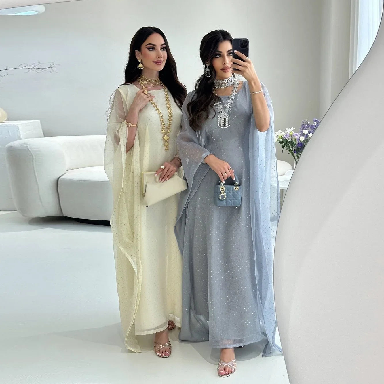 Eid Plain Abaya Butterfly Dress Muslim Saudi Gulf Abayas for Women Dubai Luxury Turkish Dresses Modest African Islamic Clothing - Seprincess