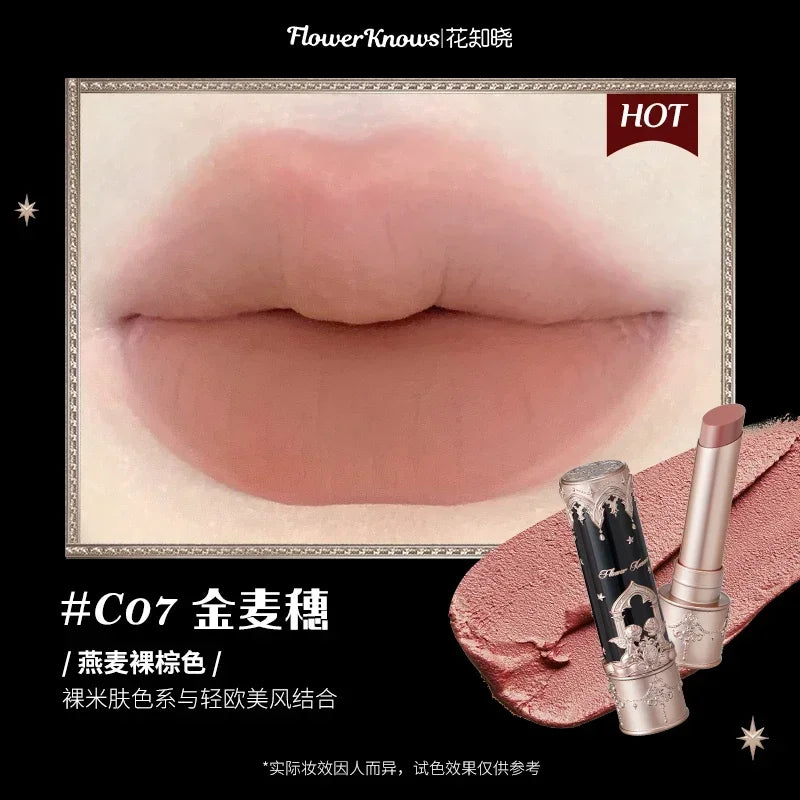 Flower Knows Swan Ballet Little Angel Collection Lipstick Velvet Matte Waterproof Lip Stick Vegan Long Lasting Lip Gloss Korean