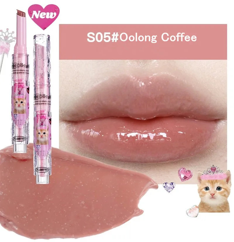 【New Arrival】FLORTTE Shimmer Lipstick Solid Lip Balm Moisturizing Water Gloss Lip Glaze - Seprincess