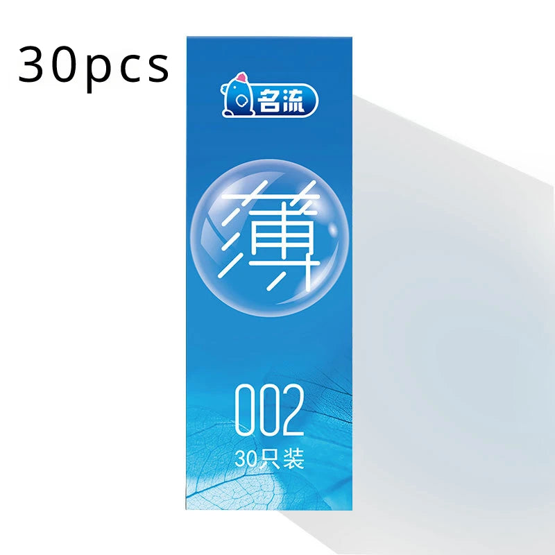 30pcs Condoms for Men Ultra Thin 0.02 Natural Latex Lubricated Cock Condom Intimate Penis Cock Sleeve for Adults 18 Sex Toys - Seprincess