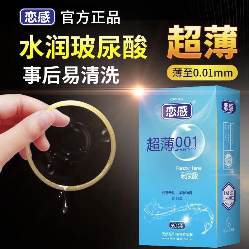 Ultra Thin Condoms Long-lasting For Men Sex Ejaculation Delay Latex Condom Hyaluronic Acid 0.01 Penis Sleeve For Adults Sex Love - Seprincess