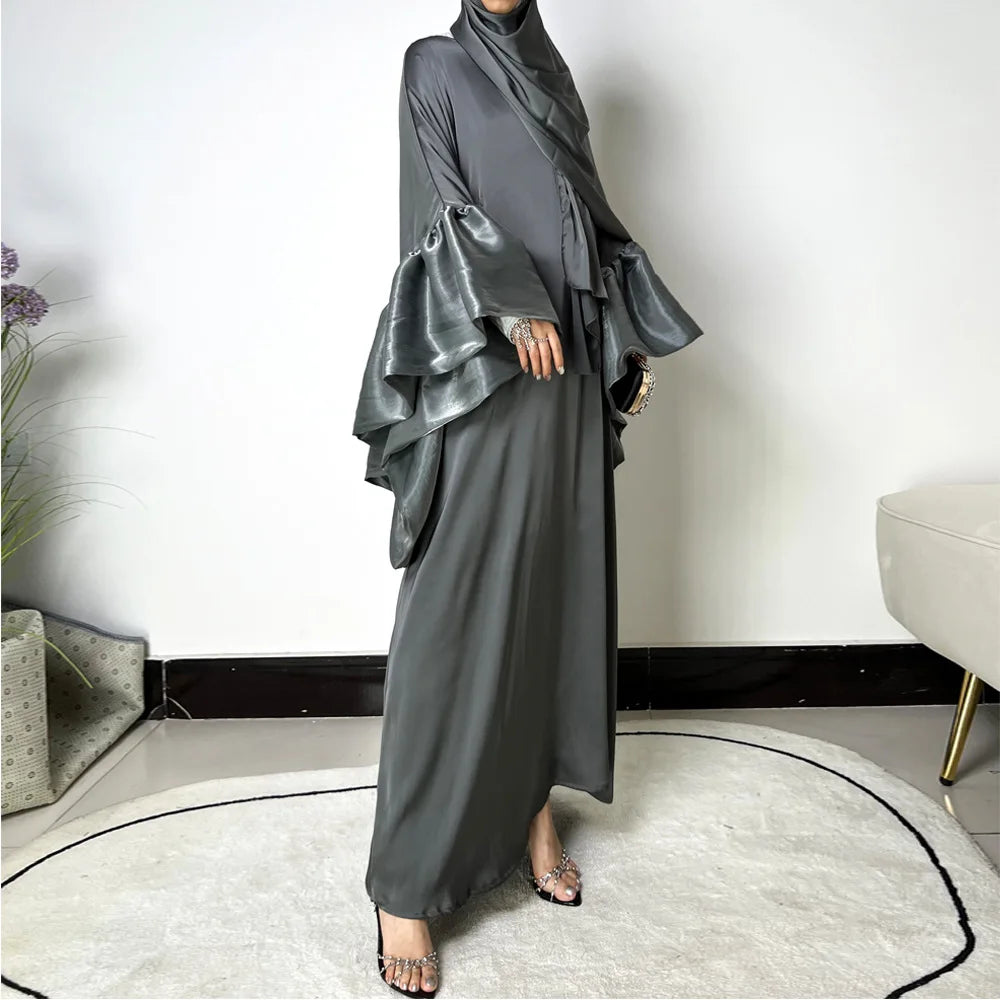 Shiny Butterfly Sleeve Abaya Muslim Party Long Dress Summer Abayas for Women Dubai Luxury Turkey Islam Clothes Kaftan Robe 2024 - Seprincess