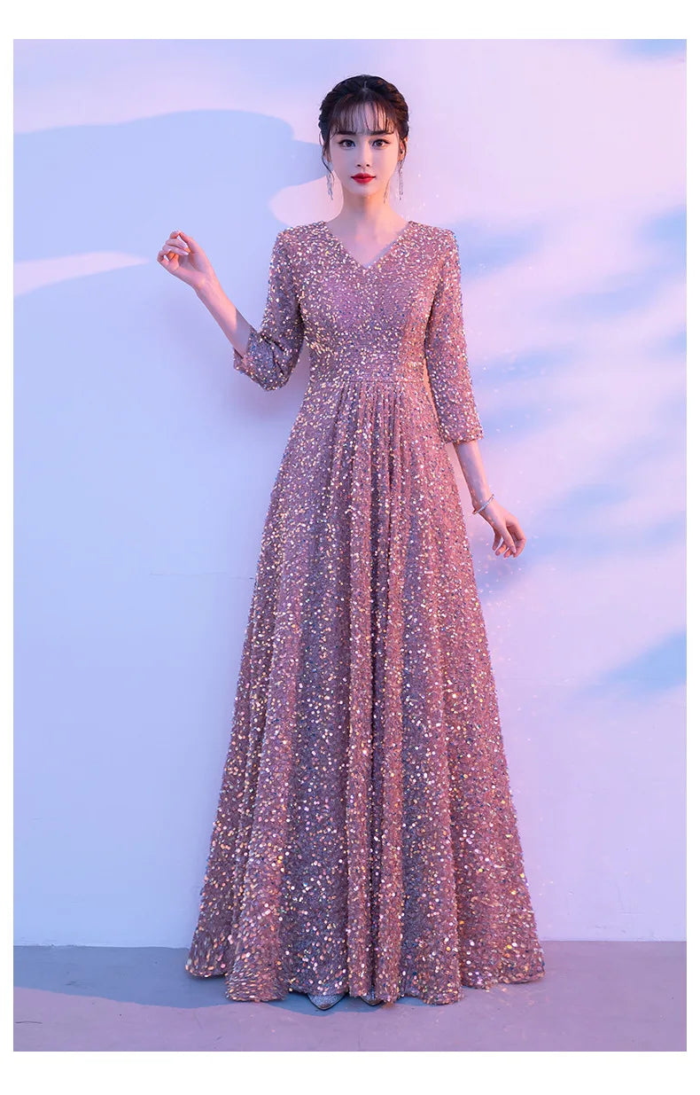 Chorus Costume Women's Banquet Piano Performance Wear Host Starry Sky Evening Long Dress Recitation Competition Clothing - Seprincess