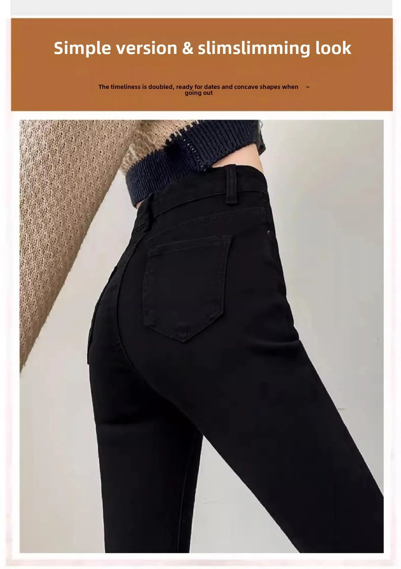 Women's High-waisted Bell-bottom Jeans 2024 New Style Slimming Micro-flared Autumn/winter Fashion Blackbootcut Pants