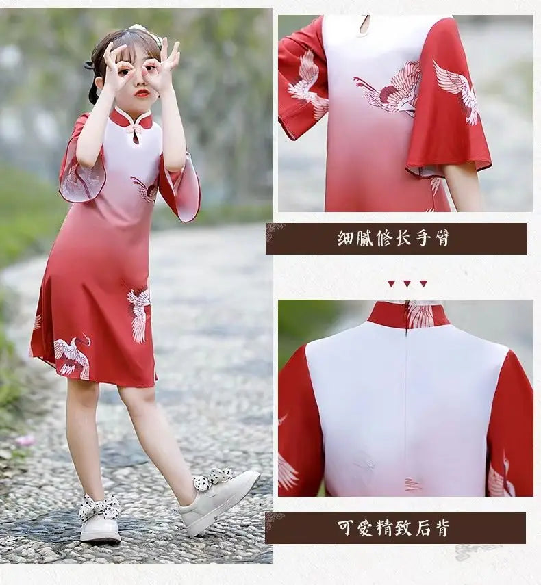 Kids Hanfu Dress Elegant Princess Dress Summer Dresses Chinese Cheongsams For Girls Traditional Chinese Dress Toddler Dress - Seprincess