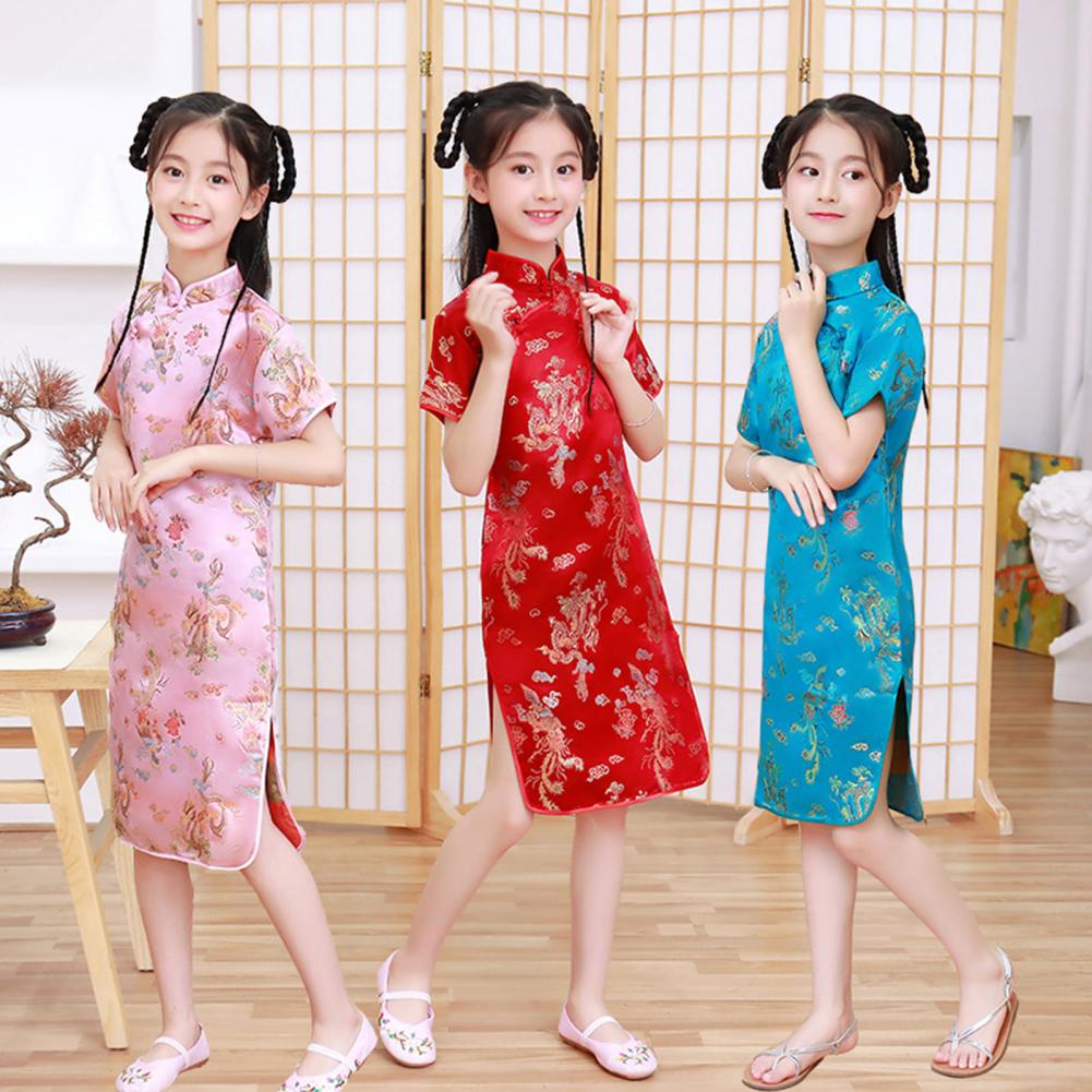 Kids Hanfu Dress Elegant Princess Dress Summer Dresses Chinese Cheongsams For Girls Traditional Chinese Dress Toddler Dress - Seprincess