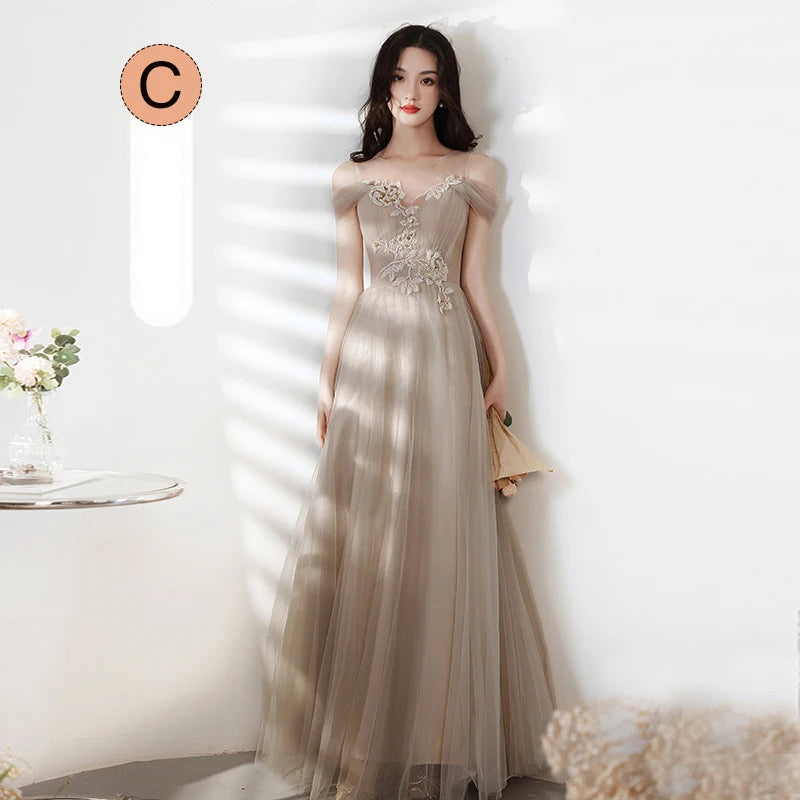 Summer Lace Bridesmaid Dresses New Fairy Style Slim Girlfriend Evening Dresses Simple Magnificent Wedding Sisters Group Dress - Seprincess