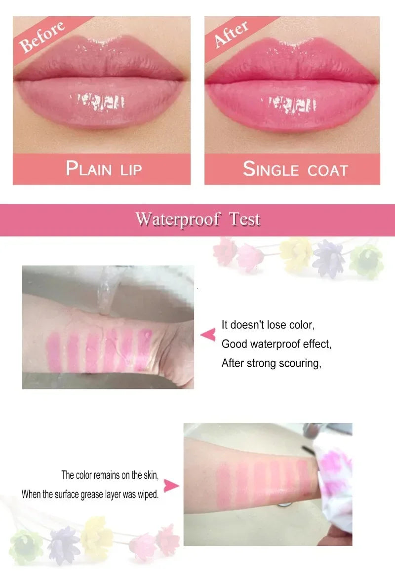 Waterproof 6-color Transparent Moisturizing Jelly Color Changing Lipstick Temperature Changing Flower Lipstick Lip Balm - Seprincess