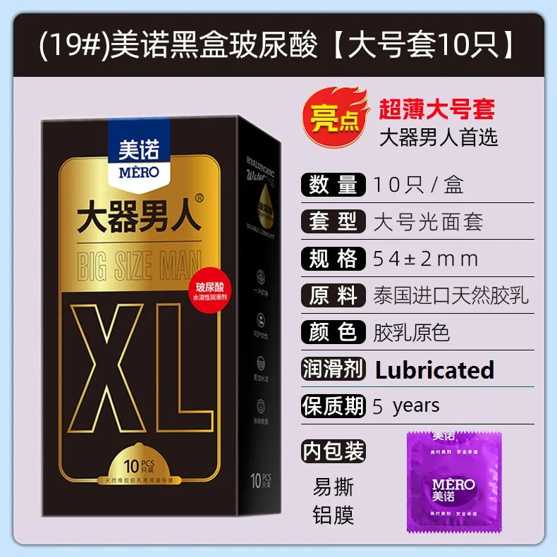 55MM Large Size Condoms 10PCS Sex Toys Ultrathin for Big Cock Penis Sleeves XL Sexshop Adult Lubricated Contraception Supplies - Seprincess