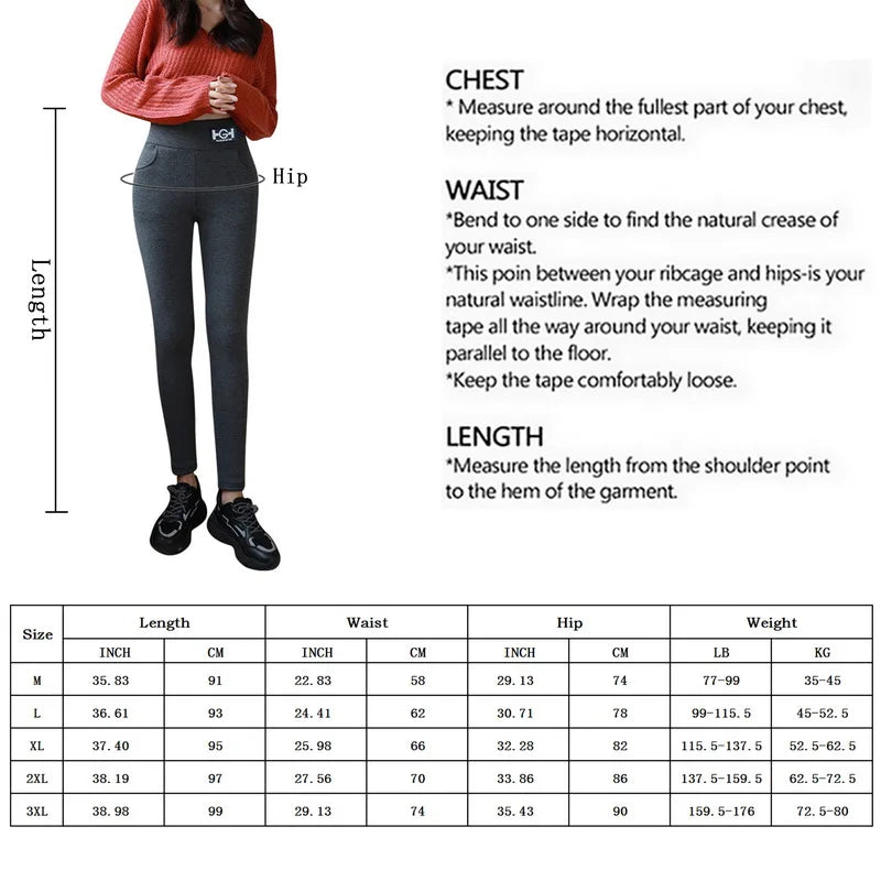 Winter Women Leggings Solid Warm Leggings Thicken Lambwool Hight Waist Fleece Keep Butt Lift High Stretchy Walking Pants Pocket