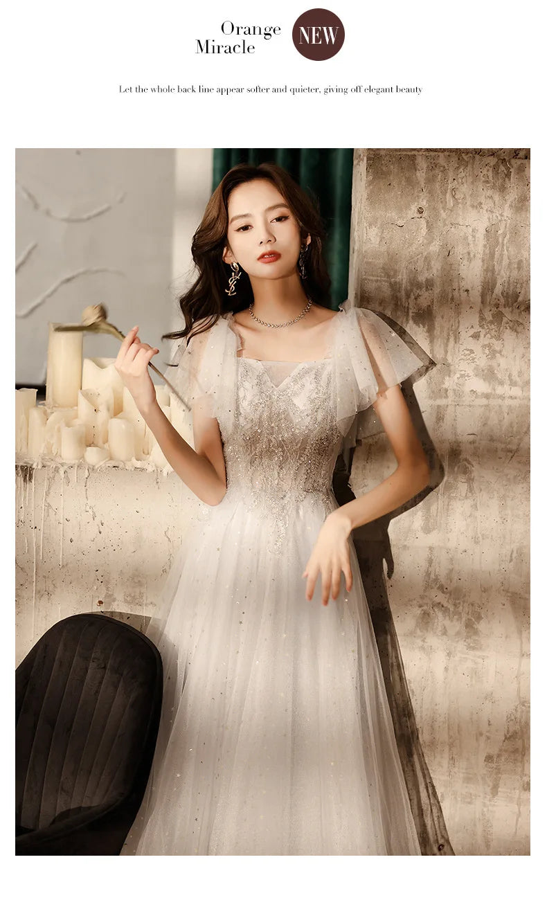 Evening Niche Temperament High-End Small Birthday Art Exam Off-Shoulder Adult Dress - Seprincess