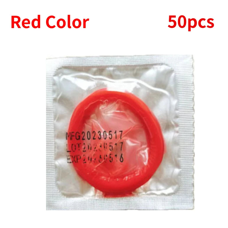 10/50PCS Colorful Smooth Natural Latex Condoms Large Oil Cock Sleeve Discoloration Penis Sleeve Condom for Men Adults Sex Toys - Seprincess