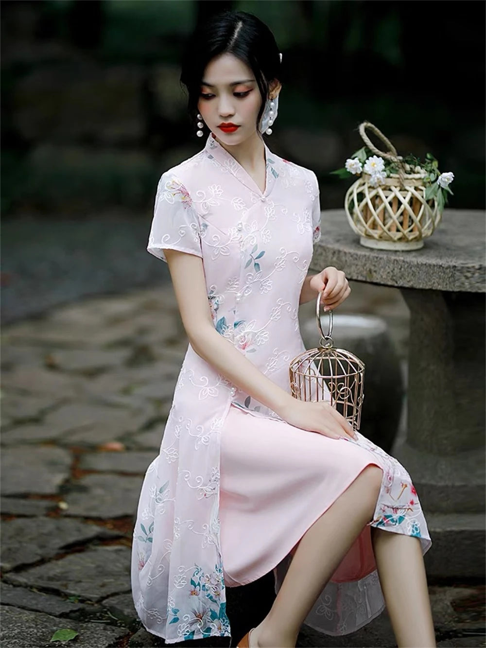 Summer Short-sleeved Improved Qipao Dress for Women Young Girl Daily Mid-length Slim Aodai Cheongsam Chinese Traditional Vestido - Seprincess