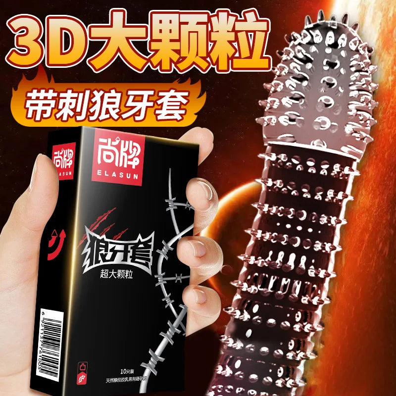 5D Dots Condoms with Tendrils Adult Sex Toys Granule Penis Sleeves For Mens Contraception Safety Condom Couple Sex Supplies Shop - Seprincess