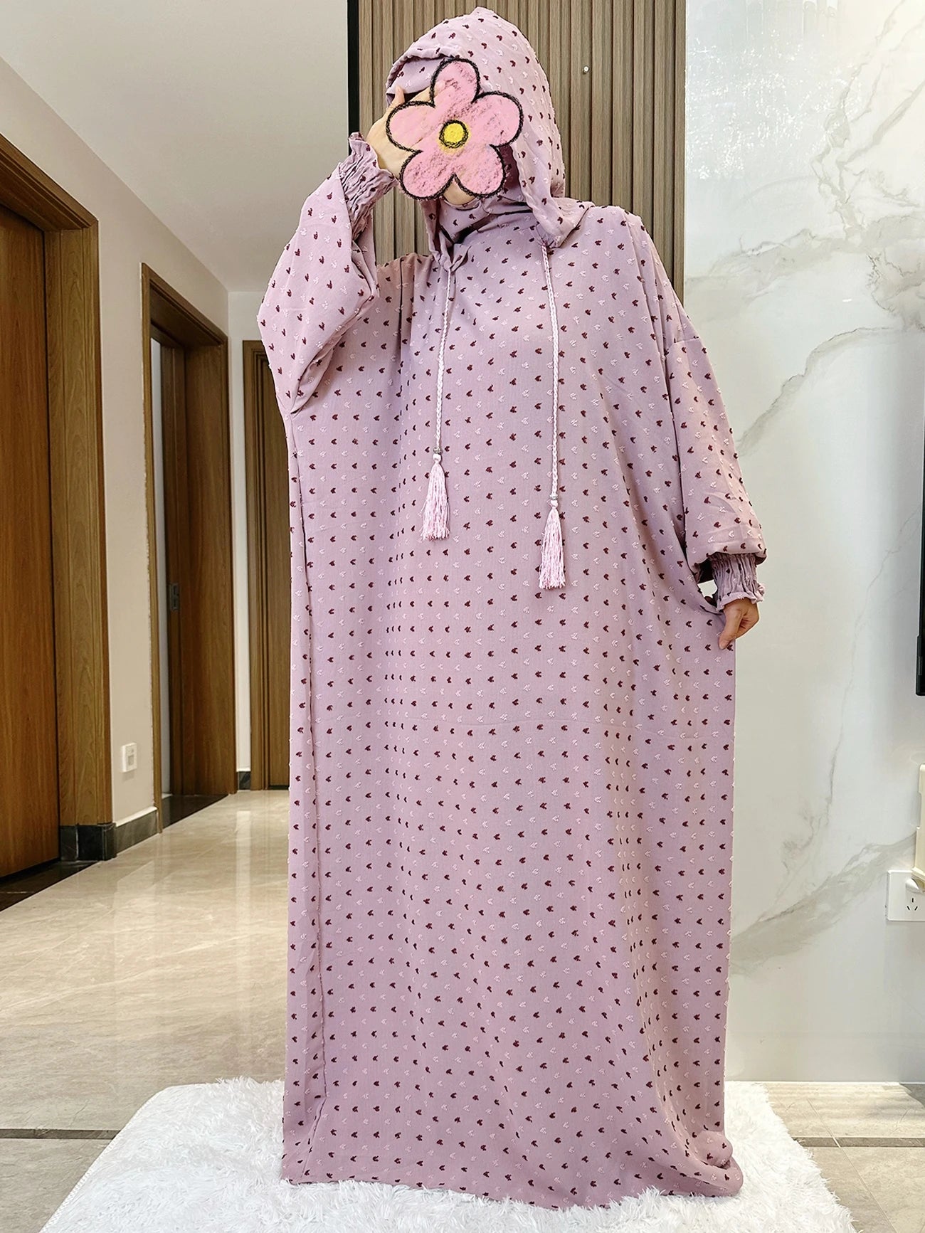 New Ramadan Muslim Two Hats Abaya Dubai Turkey Islam Prayer Clothes Solid Cotton Fabric Dresses Islam Women Dress Kaftan - Seprincess