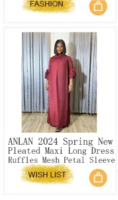 ANLAN Miyake Pleated Maxi Long Dress Mesh Petal Sleeve Half Turtleneck Formal Dresses for Women 2024 New Hot Sales 6KK9927 - Seprincess