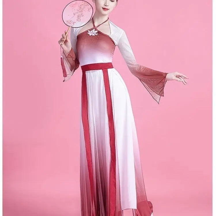 Chinese Classical Dance Costume Wanjiang Chinese Ancient Dance Practice Flowing Charm Hanfu Dance Performance Costume Women - Seprincess