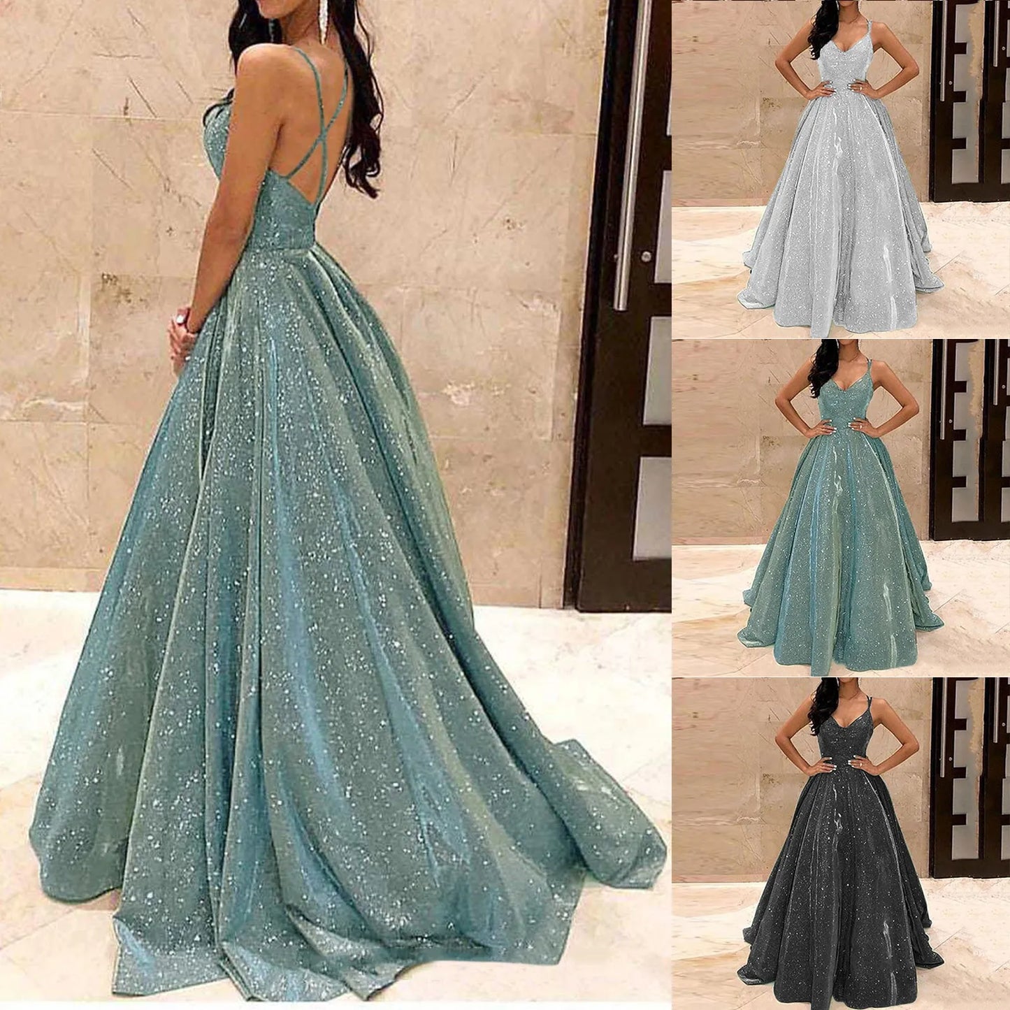 Fashion Sling Slim Women'S Dress Long Maxi Drag Gown A-Line Female Elegant Formal Dresses Party Evening Prom Gala Vestidos - Seprincess