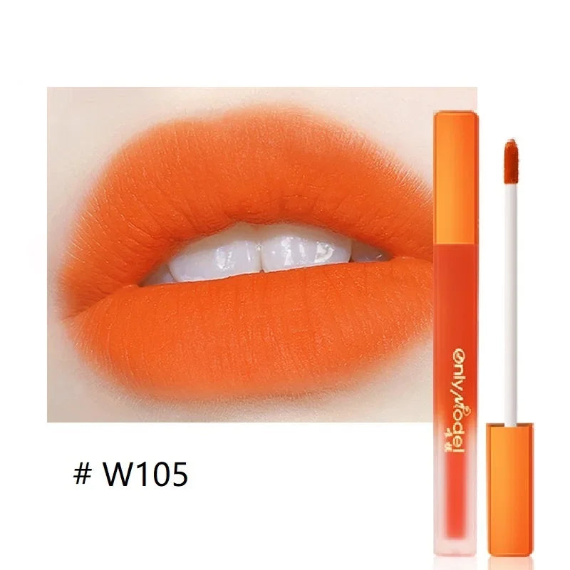 Orange Lipstick Velvet Matte Lipsticks Waterproof Long Lasting Lip Stick Velvet Lip Tint Women Cosmetic Sexy Lip Glaze Makeup - Seprincess