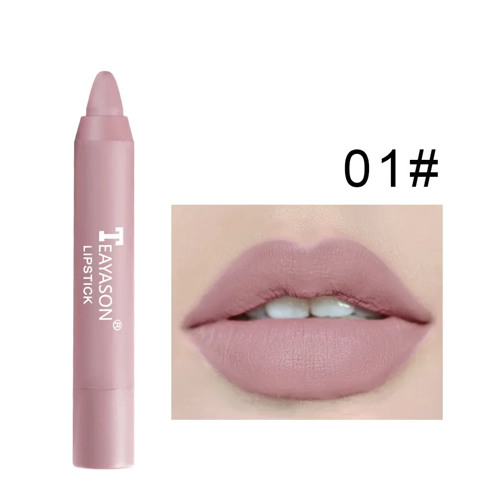 Nude Series Velvet Matte Lipstick Pencil Waterproof Long Lasting Red Lip Stick Non-Stick Cup Makeup Lip Tint Pen Cosmetic Makeup - Seprincess