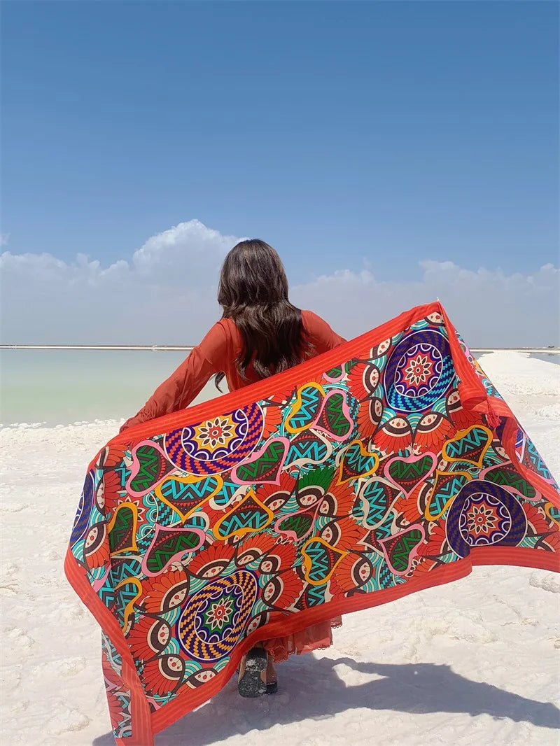 17 Styles 90x180cm Travel Beach Sunscreen Scarve Bikini Large Shawl Sarong Wrap Scarf Women Brazilian Swimsuit Bathing Cover-ups