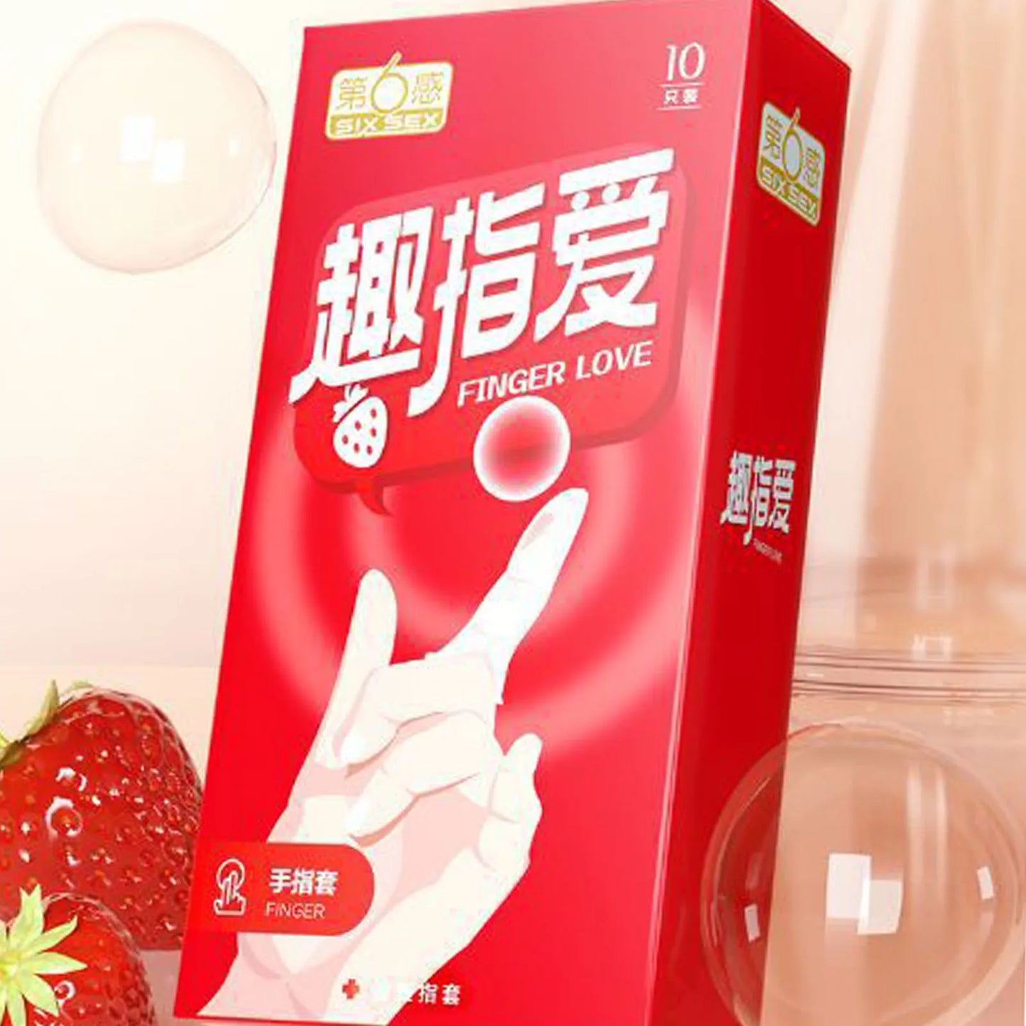 10pcs Strawberry Flavor Finger Condom Sex Toy High Elastic Medical-grade Clitoris Stimulator Erotic Product Adult Fingeer Sleeve - Seprincess