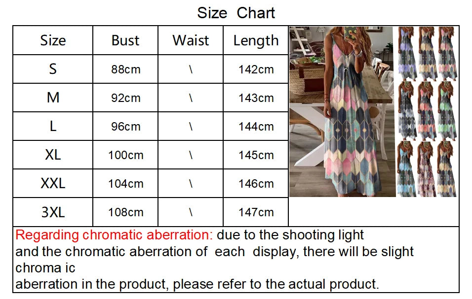 2024Women's Summer Casual Printed Camisole Vest Dress Long Dress - Seprincess