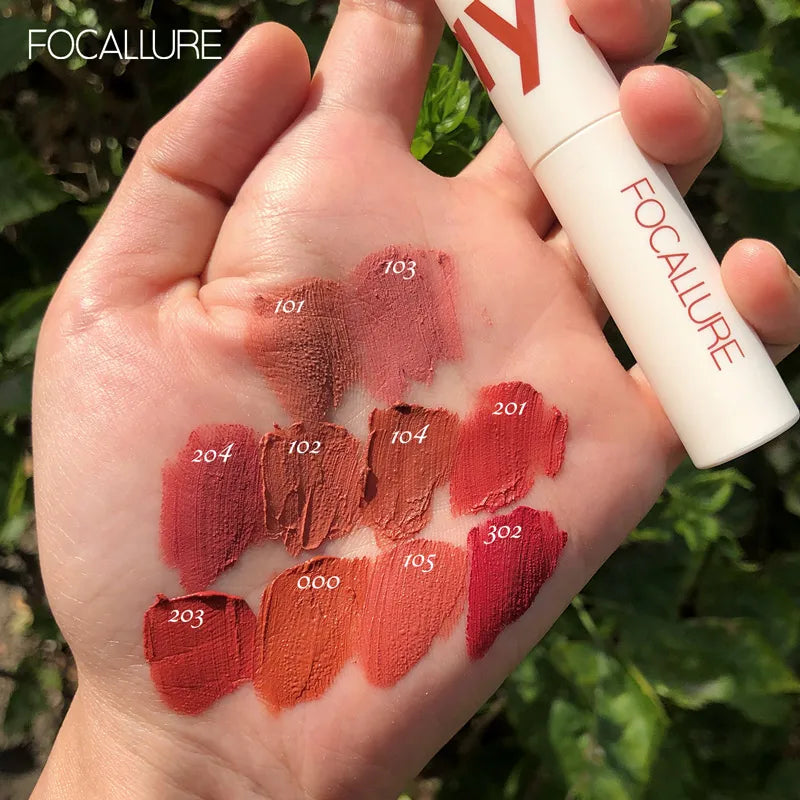 FOCALLURE Lipclay Velvet Liquid Lipstick Waterproof Matte Lipgloss Makeup Lip Color Batom Long Lasting Sexy Red Pink Lipsticks - Seprincess