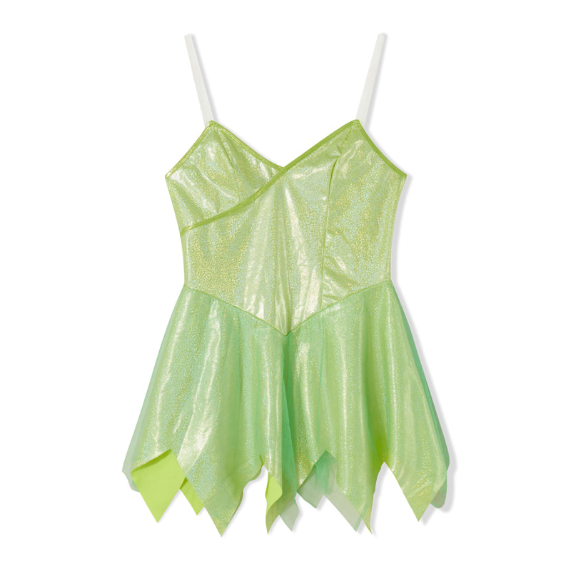 Green Women s Costume Dress Fairy with Wings Role Play Short Dress Cosplay Slip Dress Hallown Birthday Theme Party - Seprincess