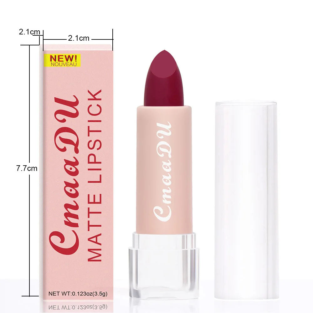 CmaaDu 15Color Pro 24HR Weightless Colour Matte Nude Velvet Liquid Rich Matte Finish Lipstick Lipgloss Waterproof Lip Makeup - Seprincess