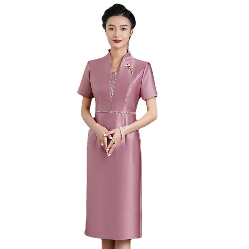 Yourqipao Cheongsam Young Women's Summer High-end Qipao Mother Dress Chinese Wedding Banquet Toast Dress - Seprincess