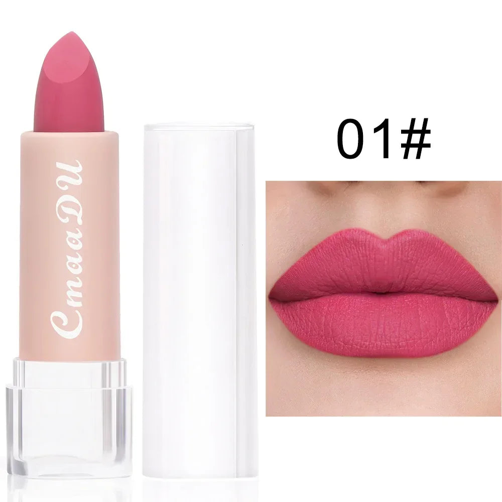 CmaaDu 15Color Pro 24HR Weightless Colour Matte Nude Velvet Liquid Rich Matte Finish Lipstick Lipgloss Waterproof Lip Makeup