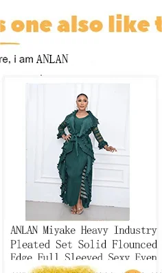 ANLAN Miyake Pleated Maxi Long Dress Mesh Petal Sleeve Half Turtleneck Formal Dresses for Women 2024 New Hot Sales 6KK9927 - Seprincess